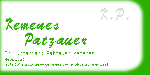 kemenes patzauer business card